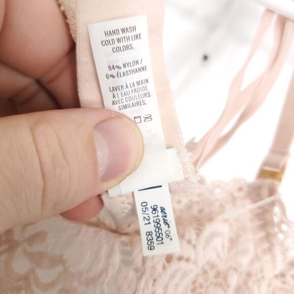 Aerie Bra Womens 34B Balconette Floral Lace Underwire Nude Beige Unpadded Sexy - Picture 8 of 8